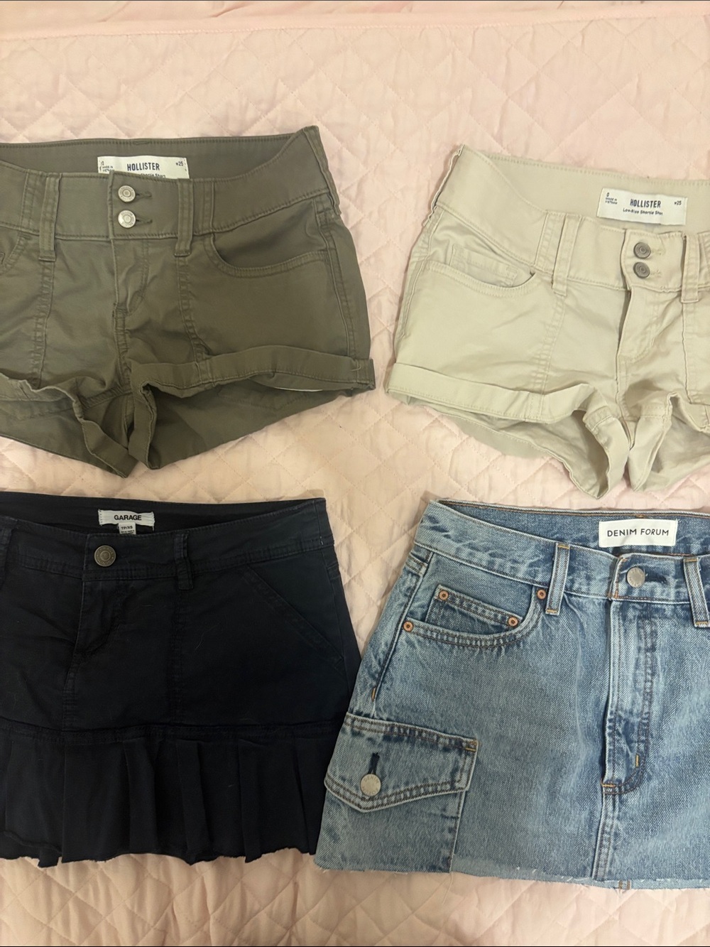 Aritzia Hollister Garage Jean Shorts + Skirts Bundle